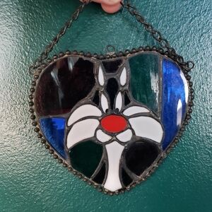 Sylvester Suncatcher Stained Glass Warner Brothers WB 1990s 90s Looney Tunes